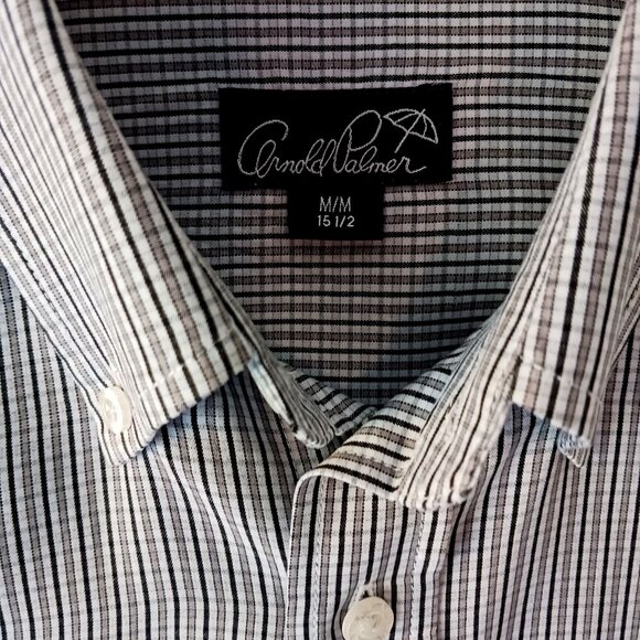 Arnold Palmer Long Sleeve Button Down Plaid Dress Casual Size 15.5 M - Picture 1 of 9